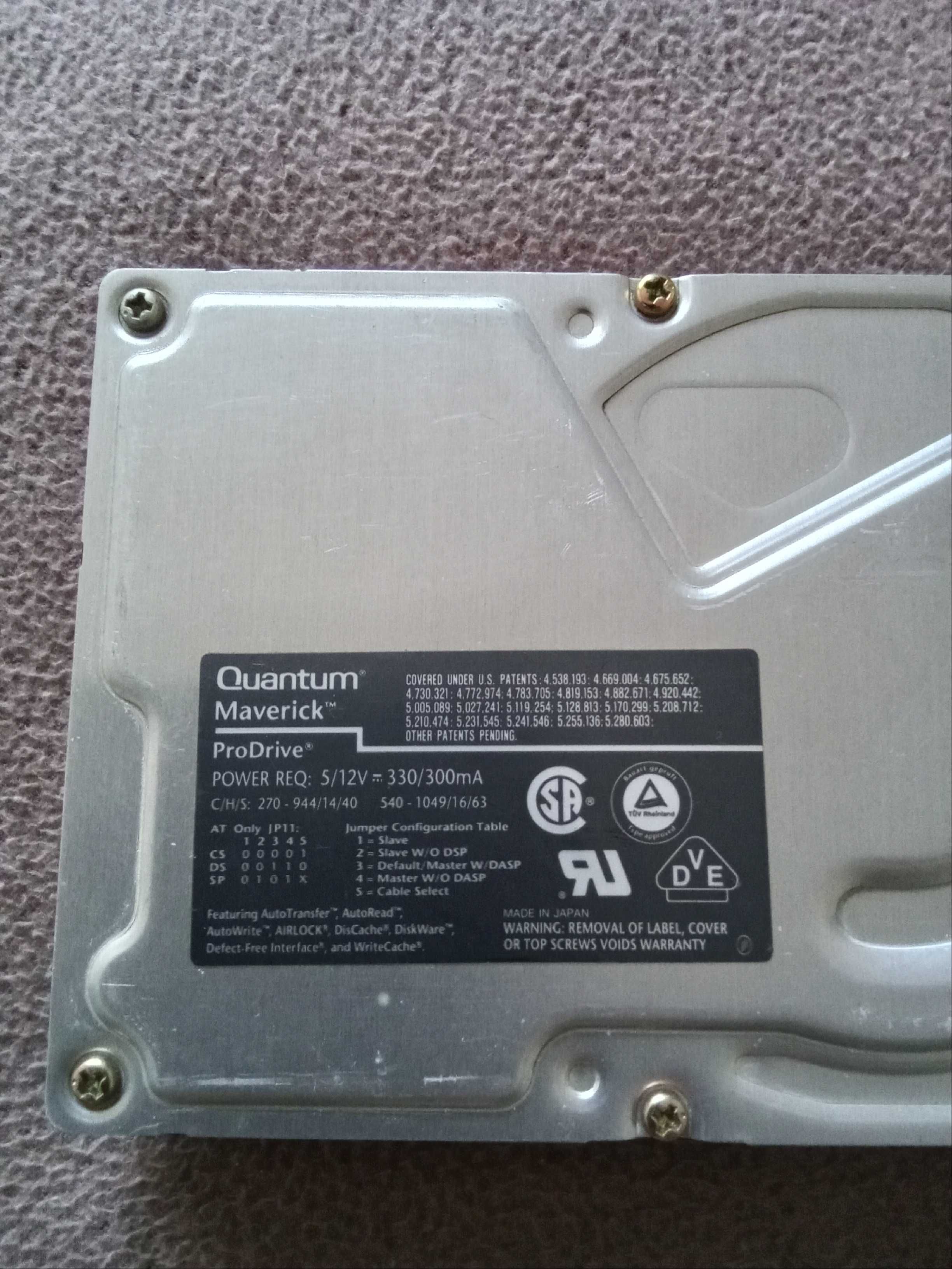 Disco Rigido Quantum 540 MB - avariado