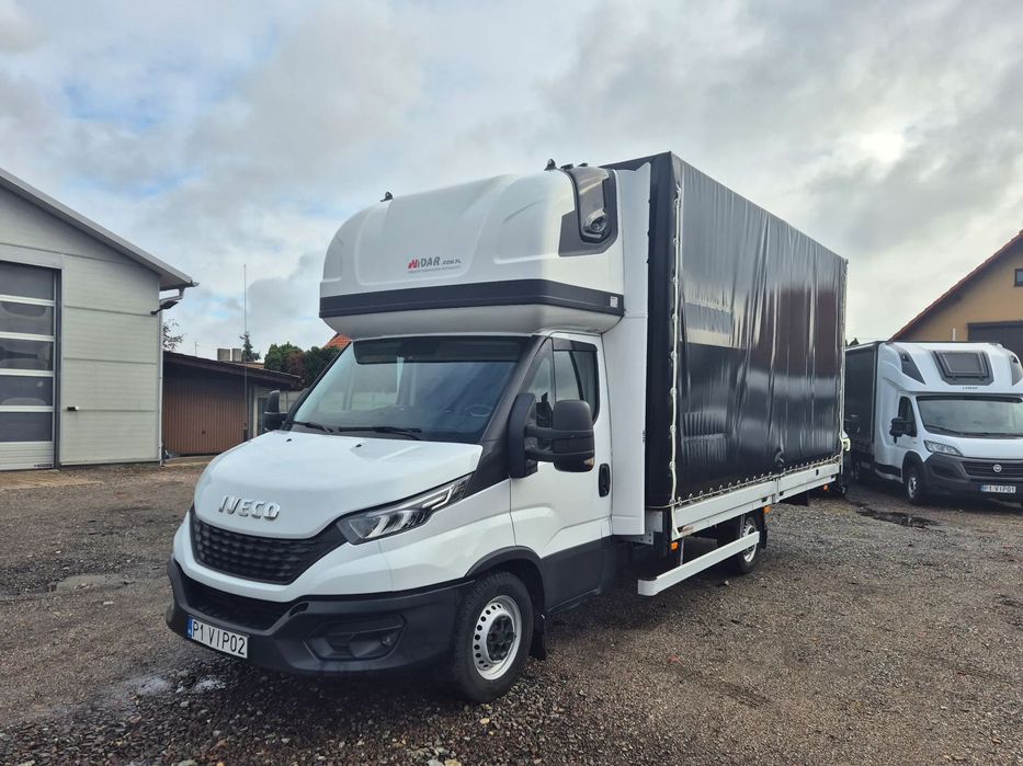 Iveco DAILY PLANDEKA 12EP 3.0 180KM MANUAL SERWIS ASO BEZWYPADKOWY ZADBANY 2022 PODUSZKI FV23% KLIMA WEBASTO 35S18 FULL LED