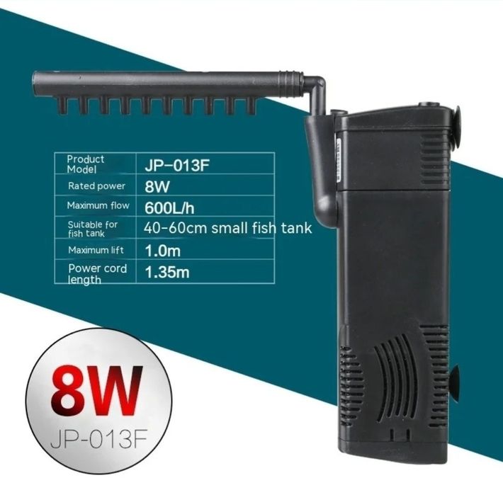 Nowy Filtr wewnętrzny do akwarium 600l/h 40-120l