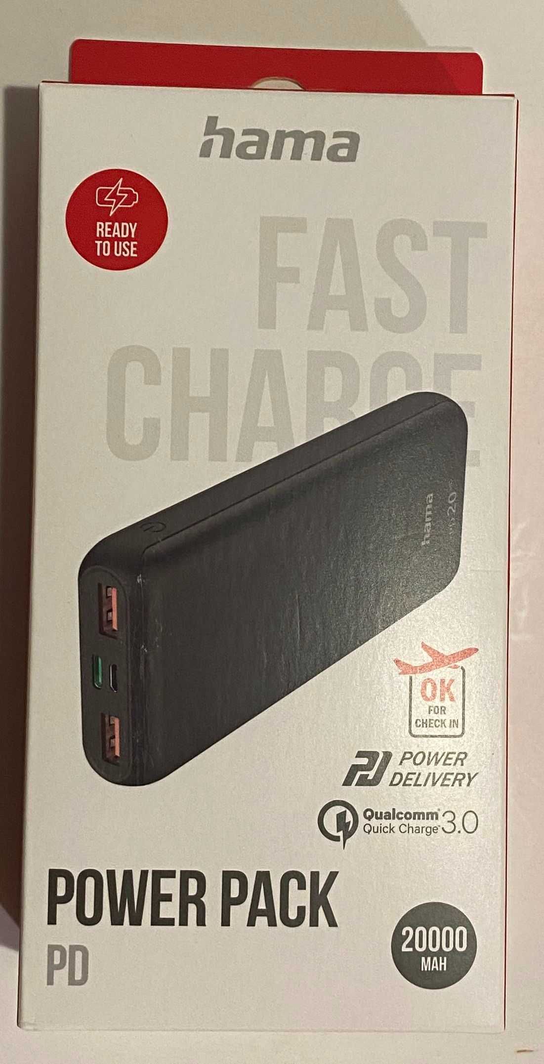 Новий Павербанк Hama PD20HD 20000, 18Вт/3А, USB+ Тype-С, Quick Charge3