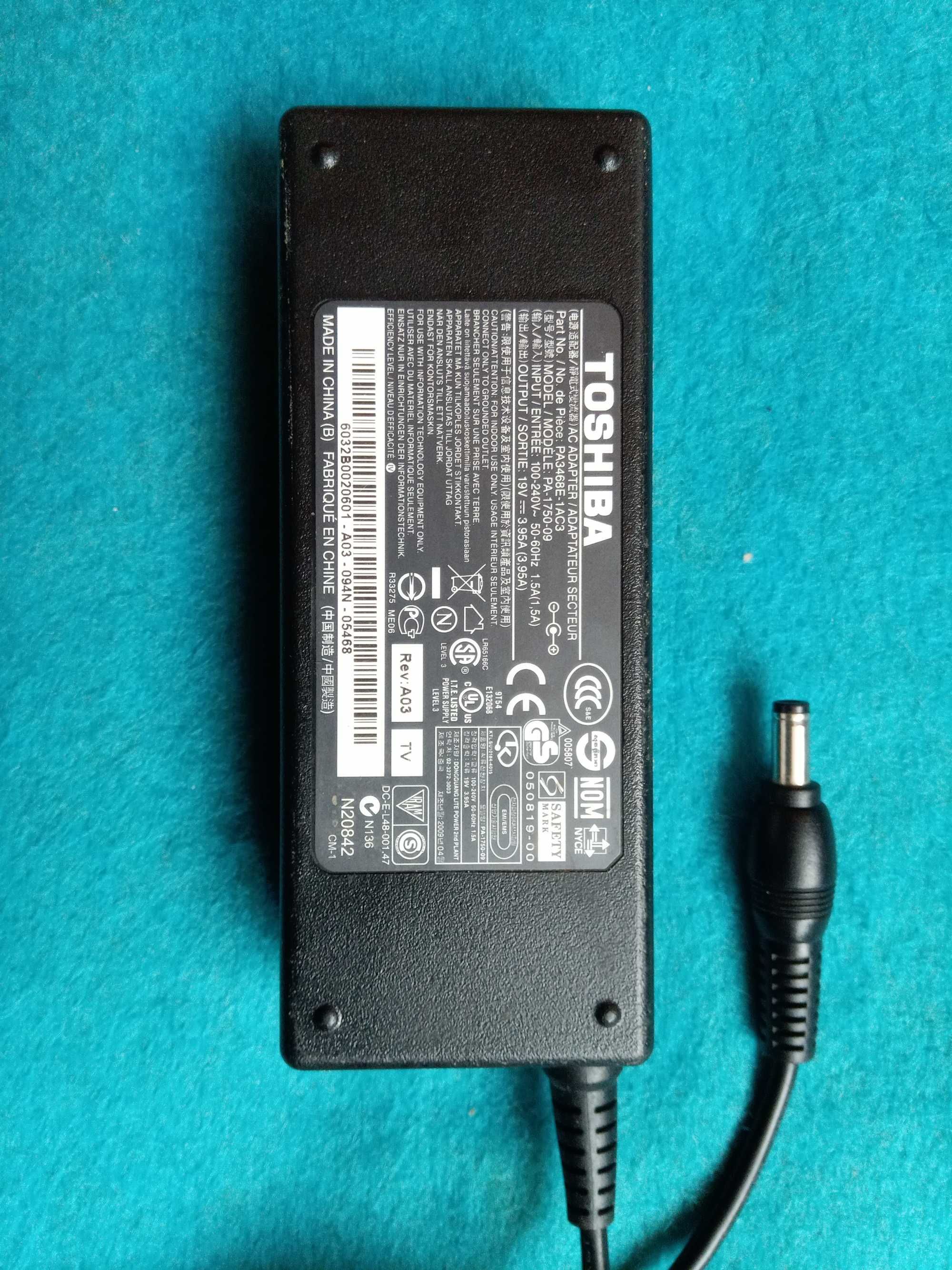 блок питания Toshiba PA3468E-1AC3 model PA-1750-09 (ADP-75SB) зарядка