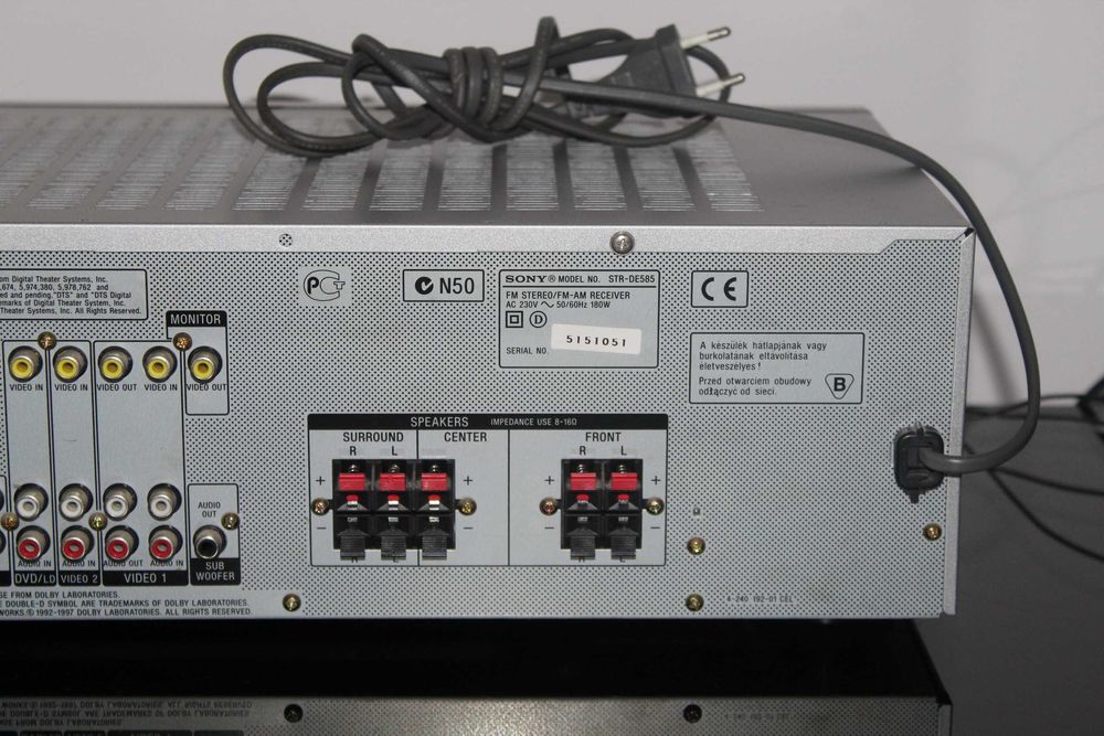 SONY STR-DE585 Amplituner wzmacniacz kino domowe 5.1 optyk Wysyłka