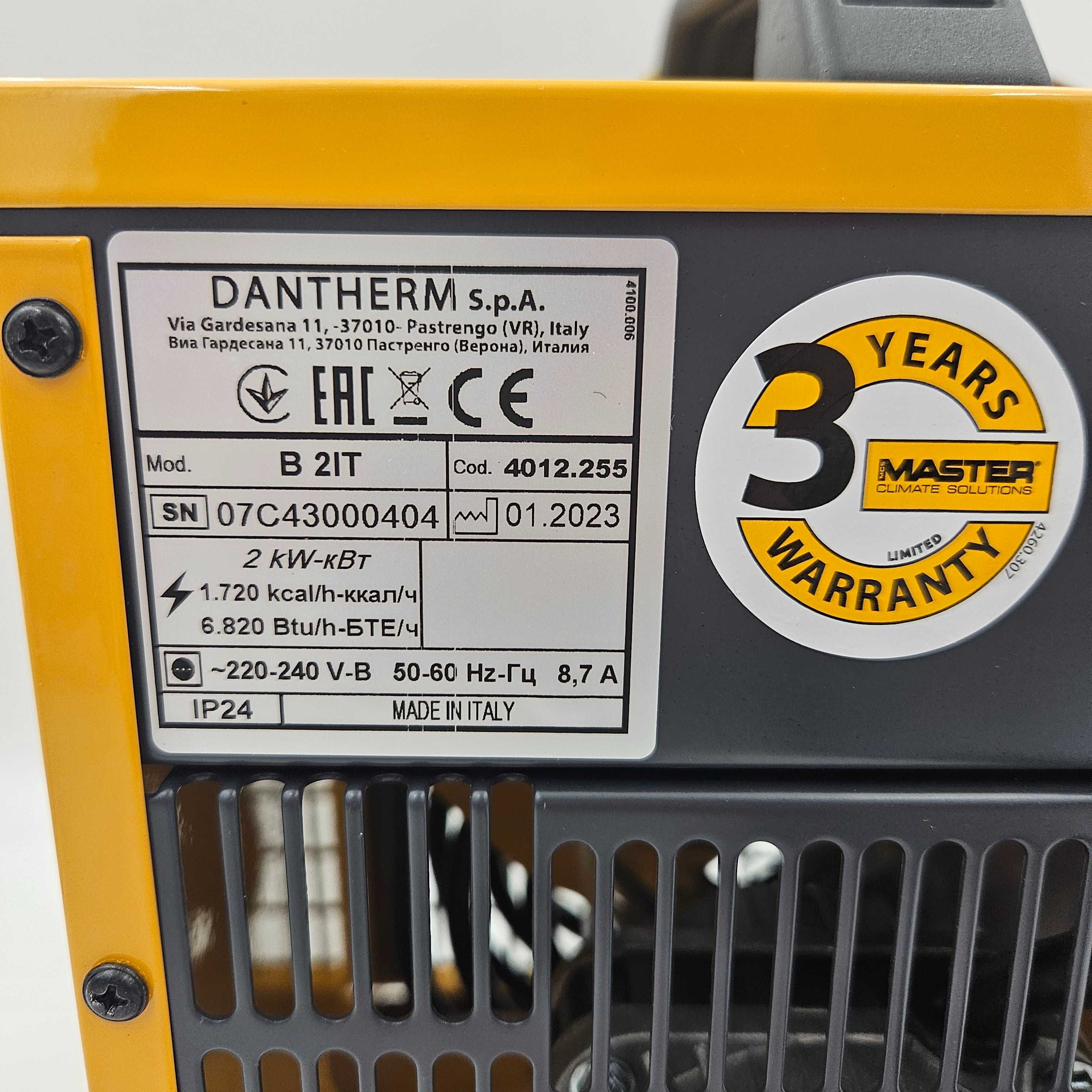 Włoska Nagrzewnica Elektryczna Master B 2IT 2kW MOCNA + Termostat NOWA