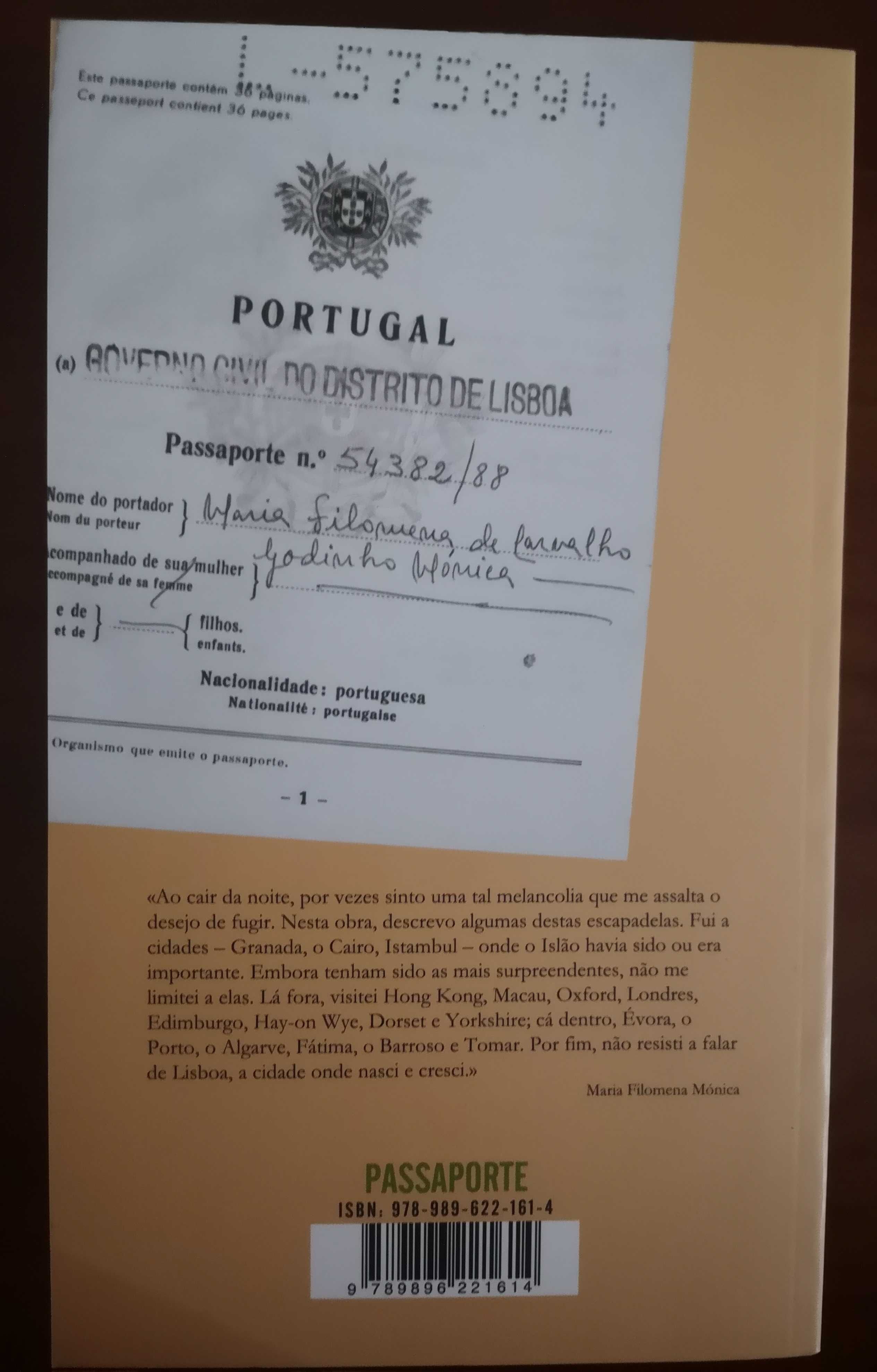 "Passaporte" de Maria Filomena Mónica