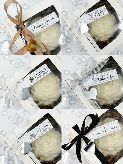 Piwonia - duża świeca sojowa prezent upominek podziękowanie