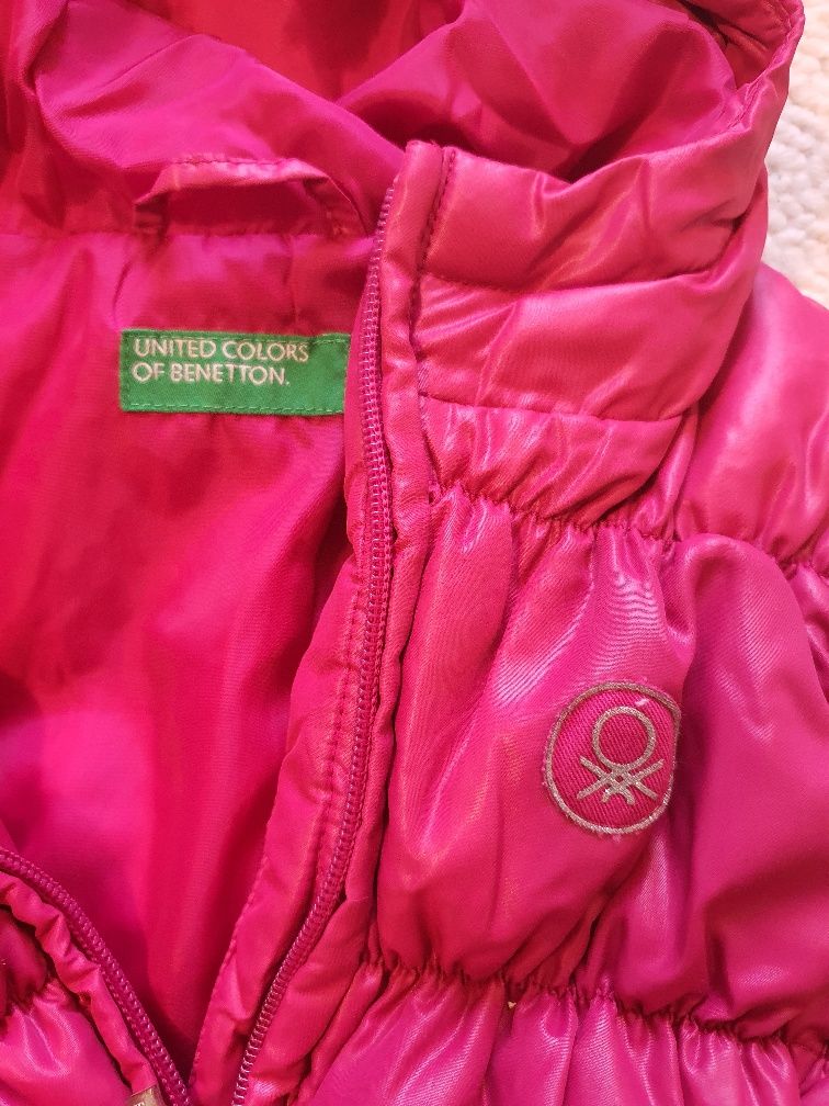 Casaco Benetton 4 anos impermeável rosa