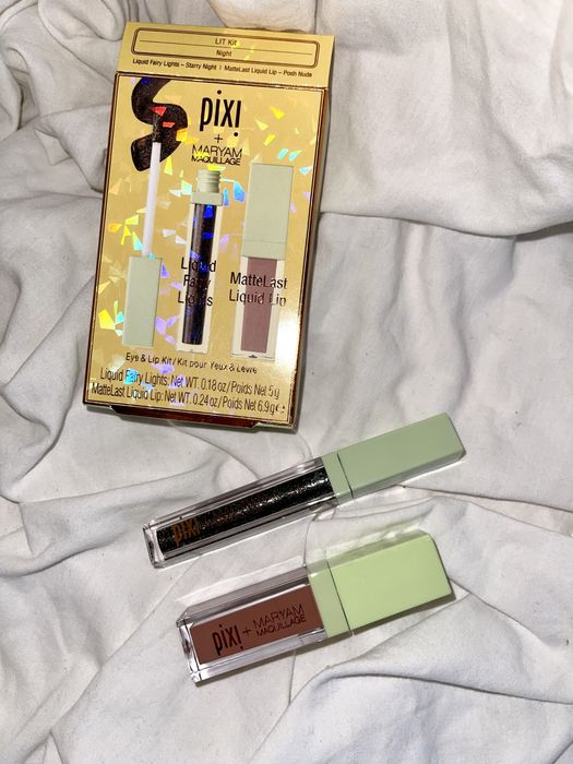 Pixi Beauty płynna pomadka nude beżowa brązowa i błyszczyk