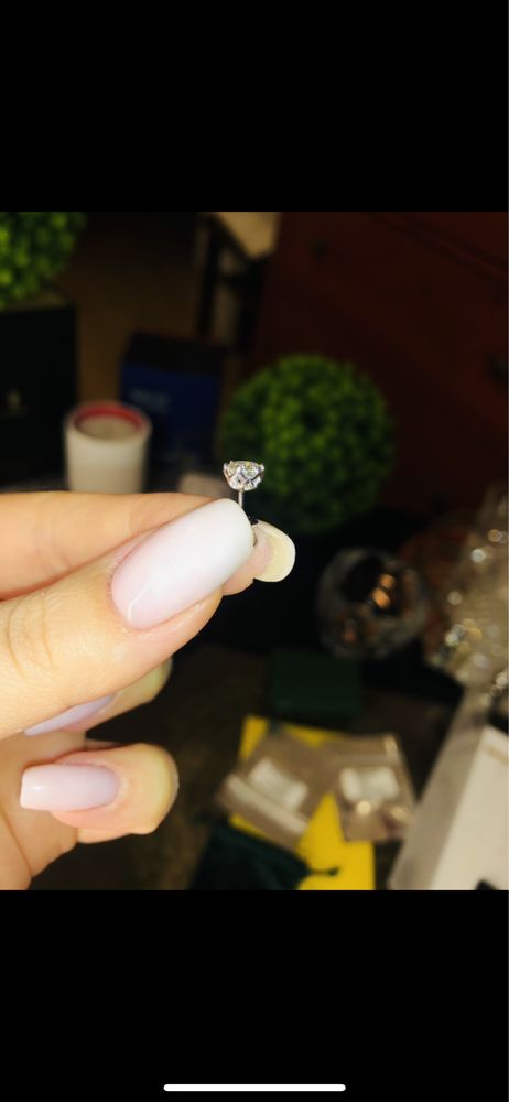 Kolczyki 0.5ct karat moissanit srebro diament certyfikat złoto