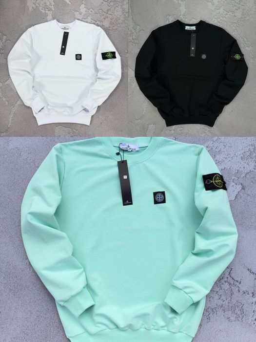 Світшот Stone Island чорний білий м'ята XS S M L XL XXL  XXXL