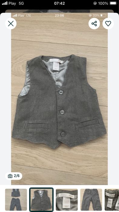 Komplet spodnie + kamizelka chlopieca 86 hm