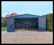 Wiata samochodowa 6x6 ażurowa grafit i drewnopodobny carport