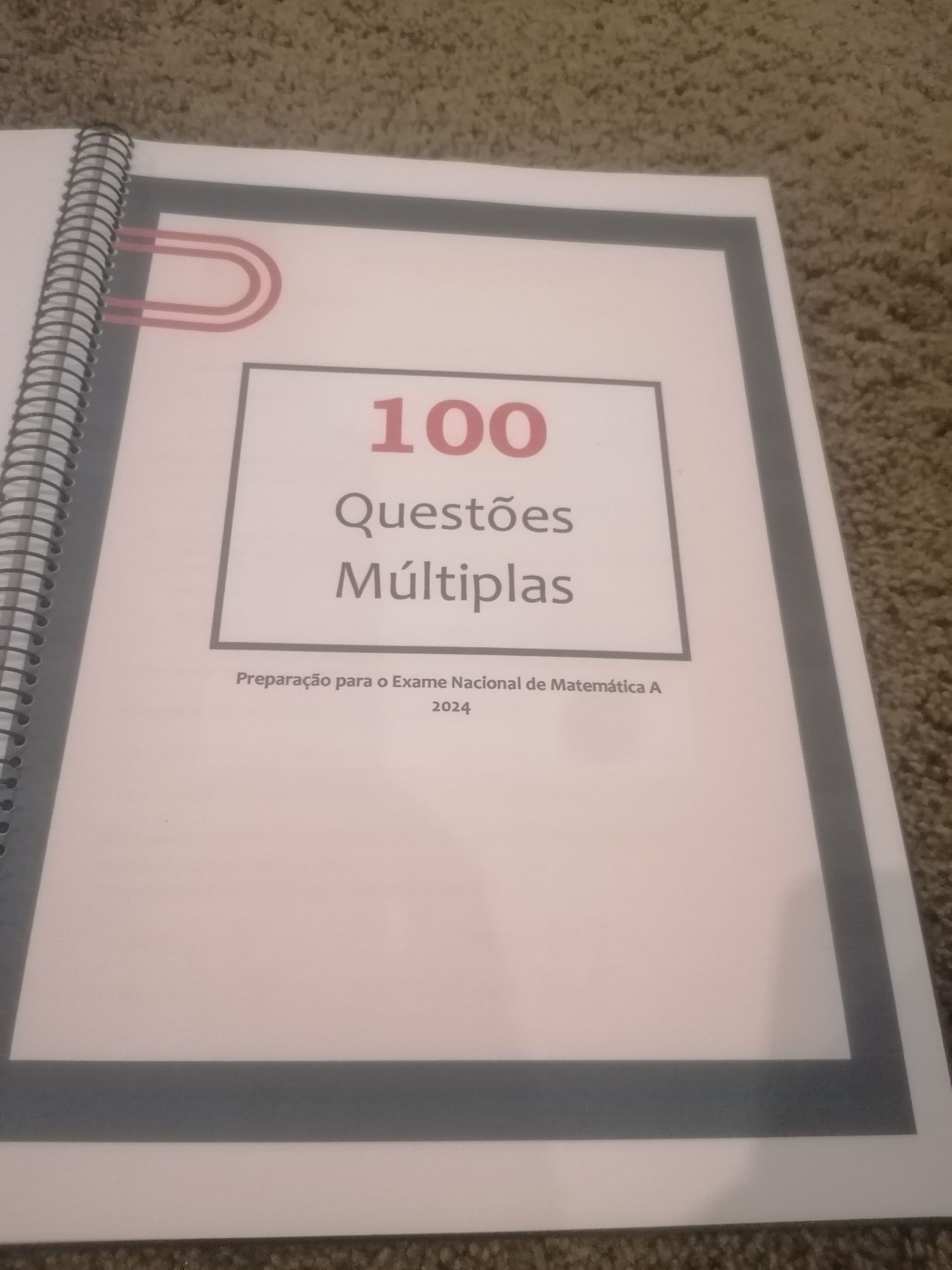 100 Questões de desenvolvimento e Escolhas múltiplas, Exame Matemática