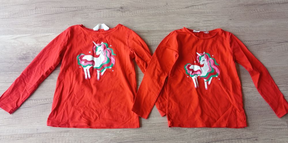 Bluzki H&M dla bliźniaczek 110/116