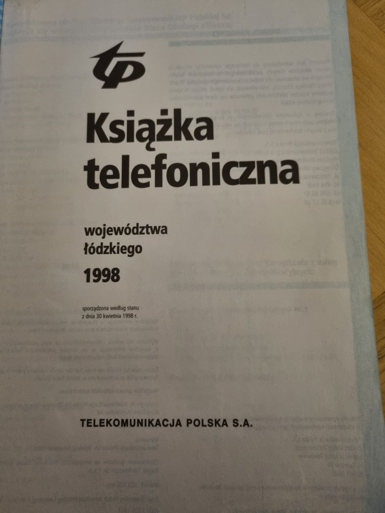 Książka telefoniczna woj łódzkiego 1998r