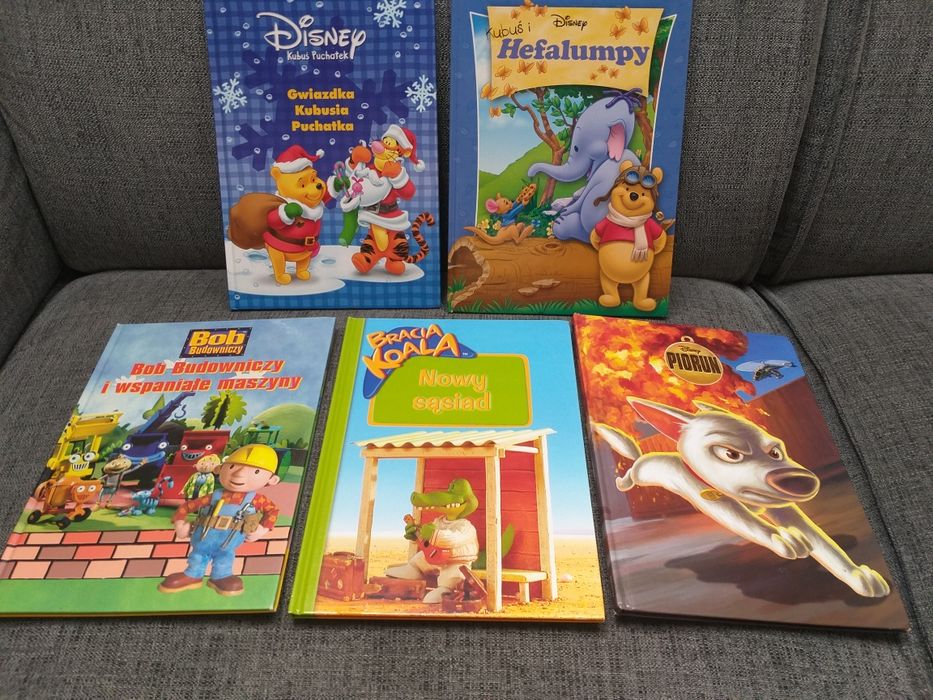 Bajki, książki Kubuś Puchatek, Bob budowniczy, Piorun, Bracia K