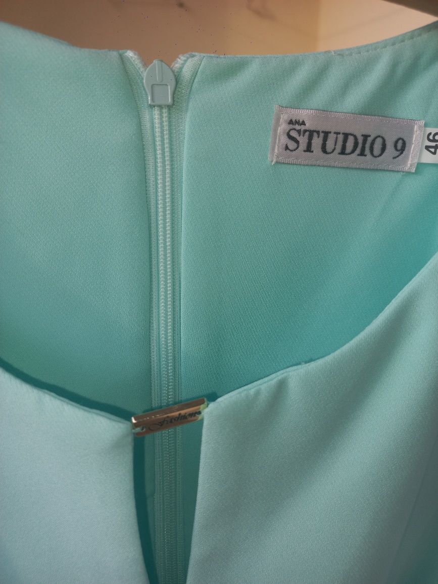 Sukienka koktajlowa turkusowa mietowa 46 Ana Studio 9