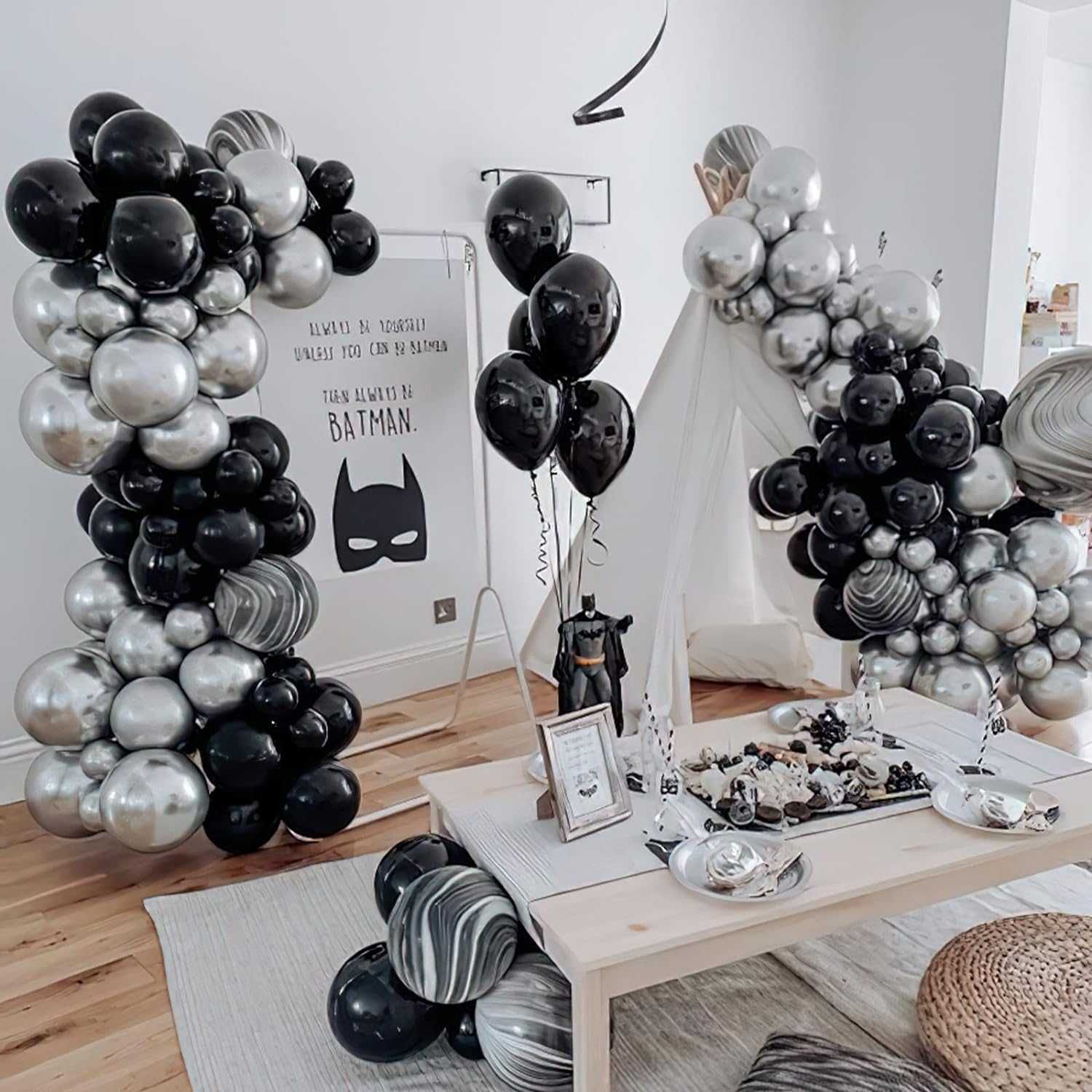 balony czarne partywoo 50szt. 30cm 12 cali dekoracja łuk urodziny