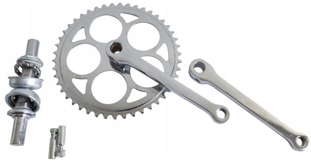 Korba na klin komplet z osią 46T 170 mm mechanizm korbowy chrom suport