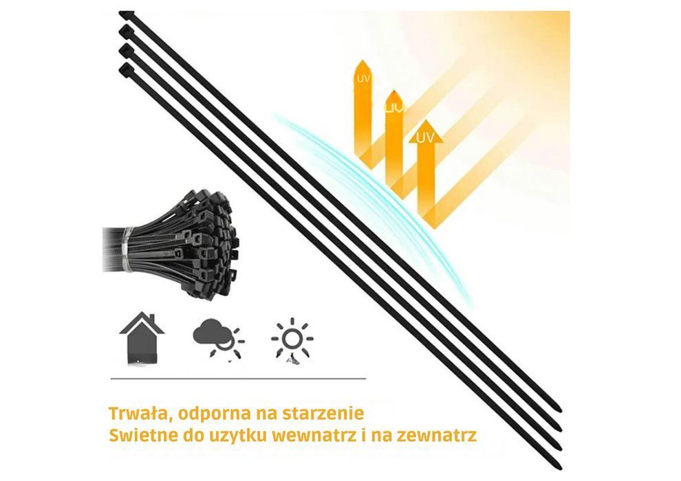 opaski zaciskowe kablowe do kabli ziperki trytki trytytki 250x3.6 mm