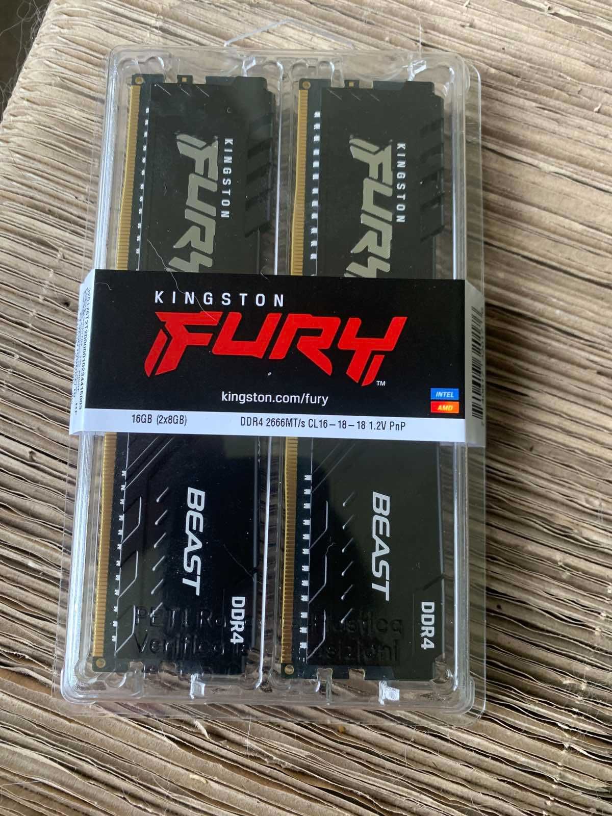 Оперативная память Kingston Fury DDR4-2666 16384MB PC4-21300 ( 2x8192)