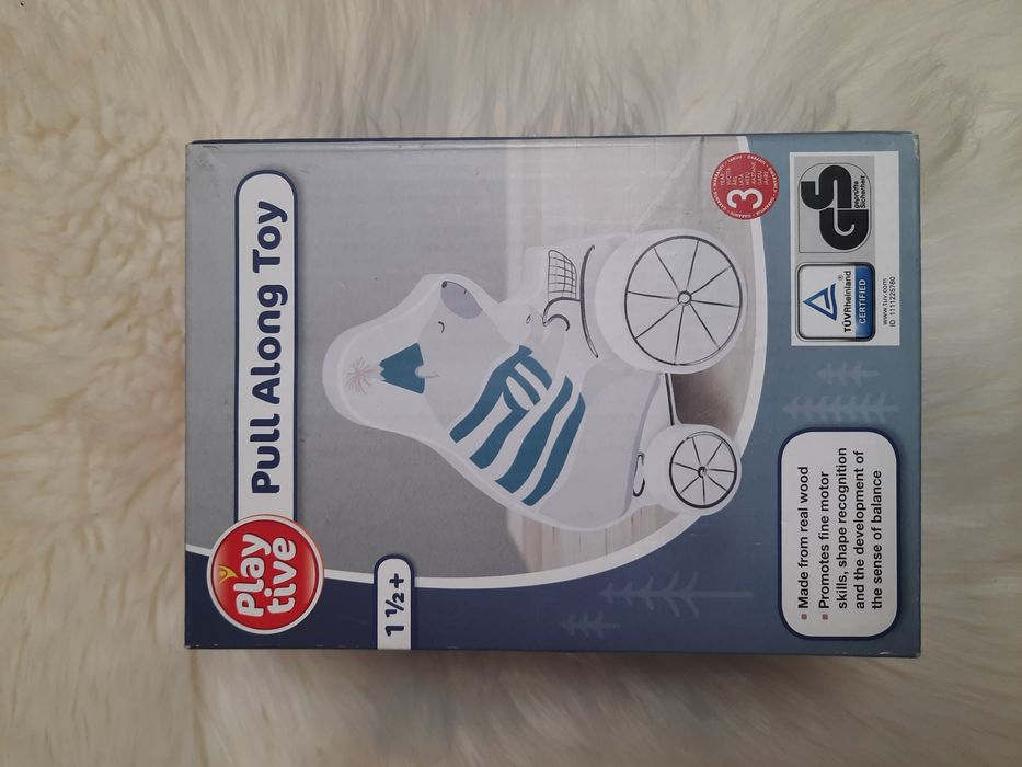 Drewniana zabawka do ciągnięcia  miś dla dzieci