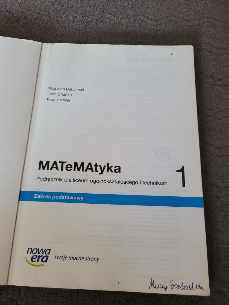 Matematyka 1 zakres podstawowy.