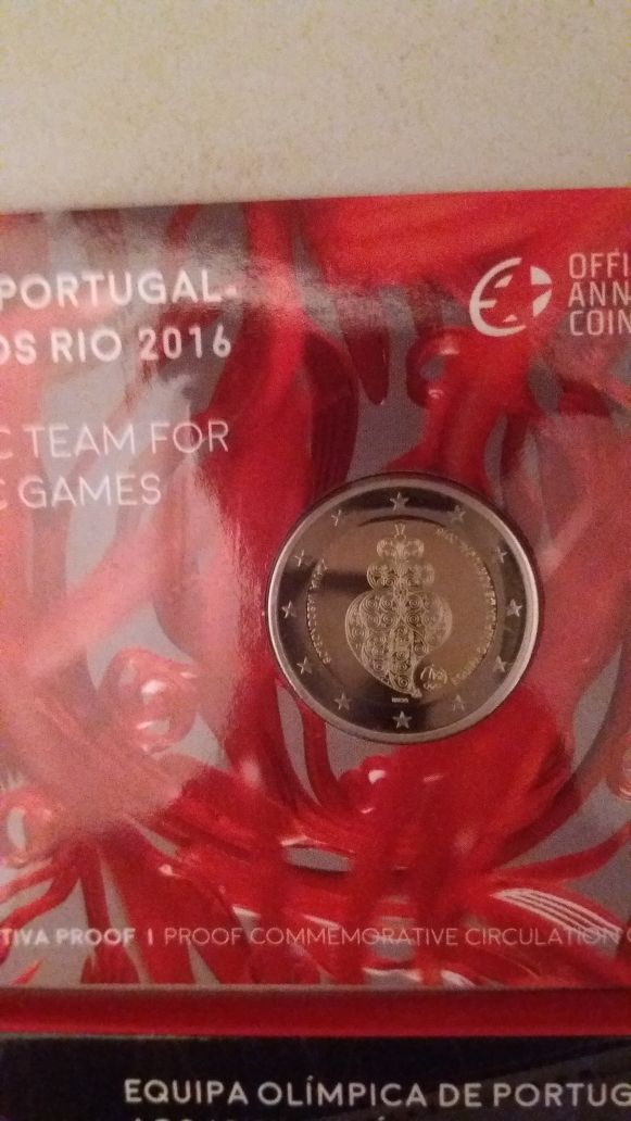 Moeda 2 euros coleção equipa olimpica de Portugal aos jogos olímpicos