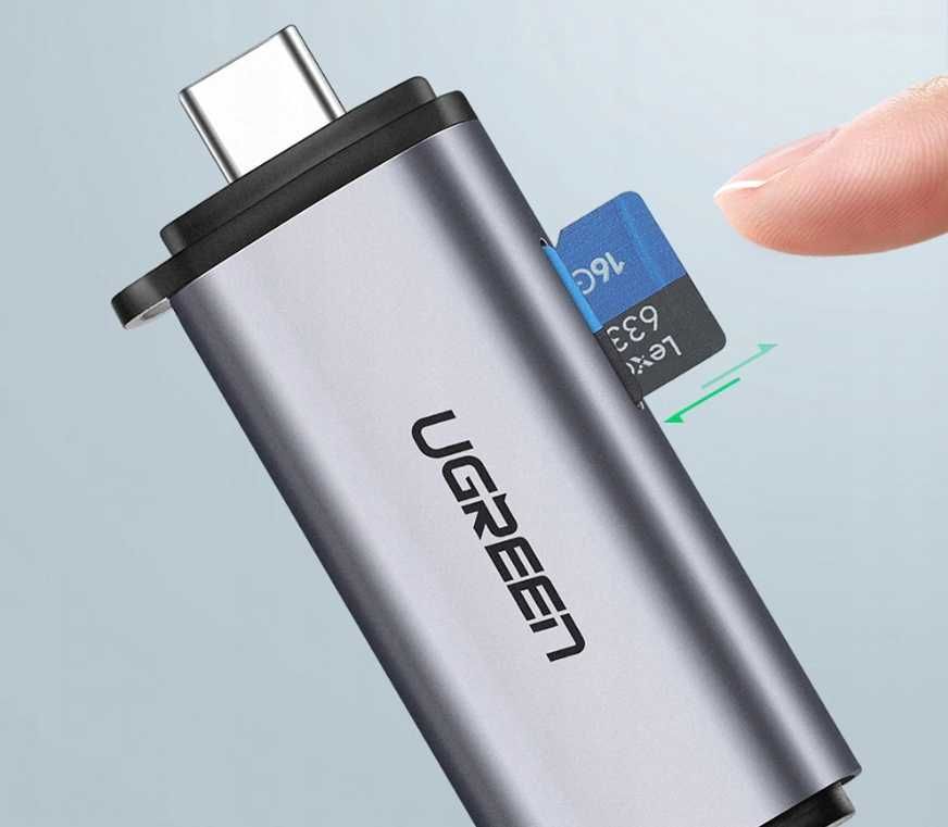 Profesjonalny Ugreen Czytnik Kart Adapter USB/USB-C MicroSD (OKAZJA)
