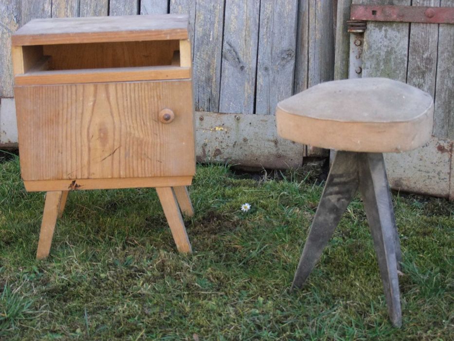 Szafka plus taboret lata 60te