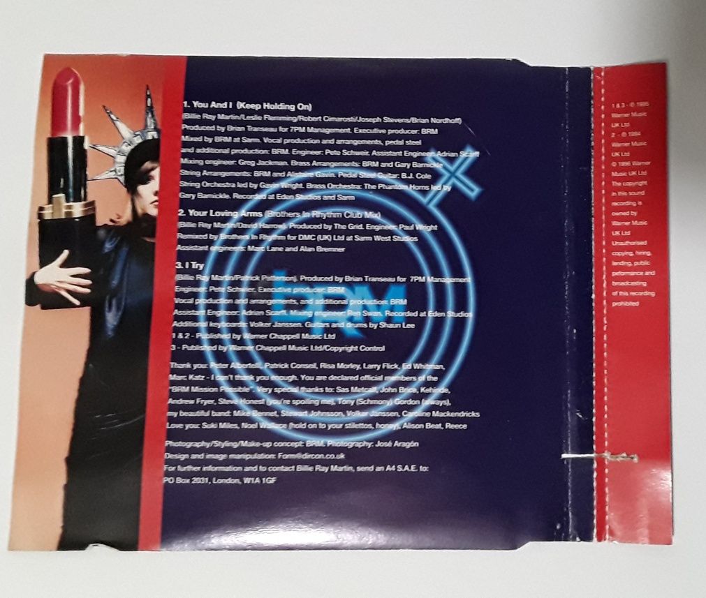 CD Billie Ray Martin: You And I (Keep Holding On)