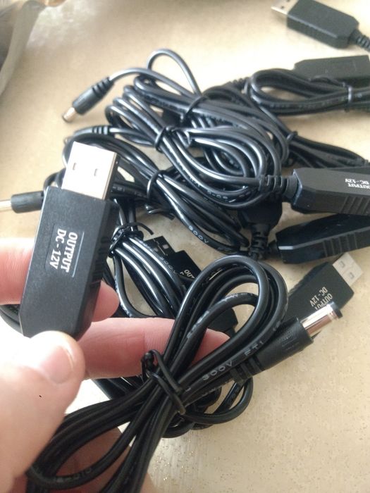 Кабель для роутера від павербанка з перетворювачем на 12В, DC 2.1х5.5м