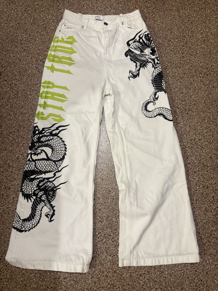 Білі джинси Bershka Y2k
