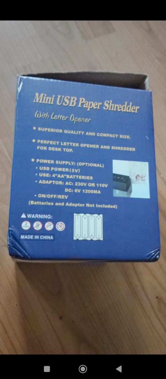 Mini niszczarka USB do papieru