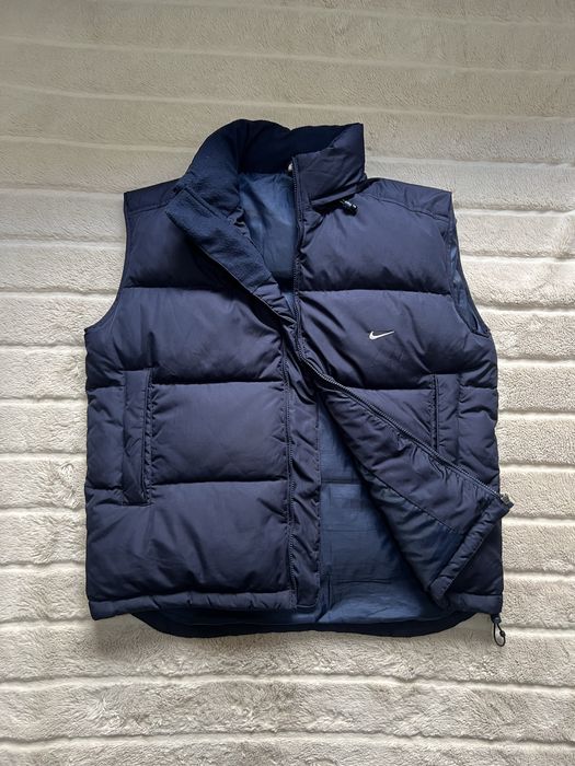 NIKE (L) Vintage Puffer Down Vest мужская жилетка пуховая оригинал син