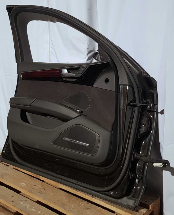 Drzwi Lewe Przednie Audi A8 D4 Czarne Kompletne z Boczkiem