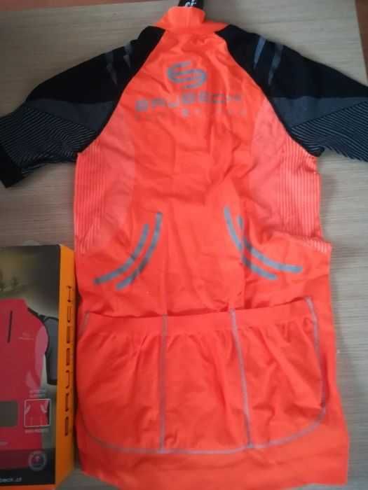 Koszulka rowerowa BRUBECK pomarańcz czerwony czarny grafitowy