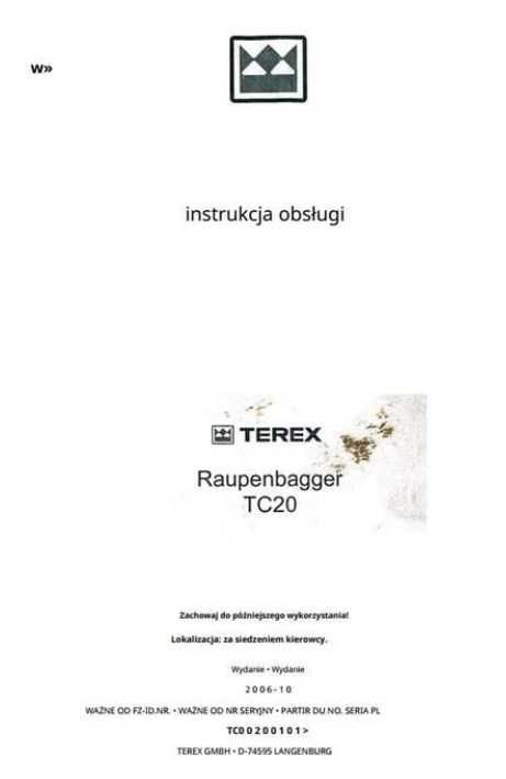 Instrukcja obsługi Terex TC 20