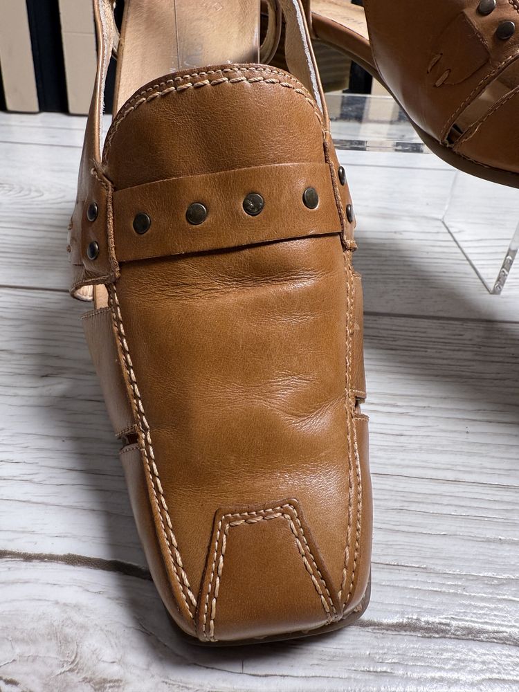Eleganckie stylowe Czółenka damskie skóra naturalna tęgość H