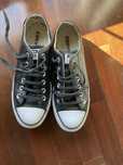 All star plataforma preto em pele