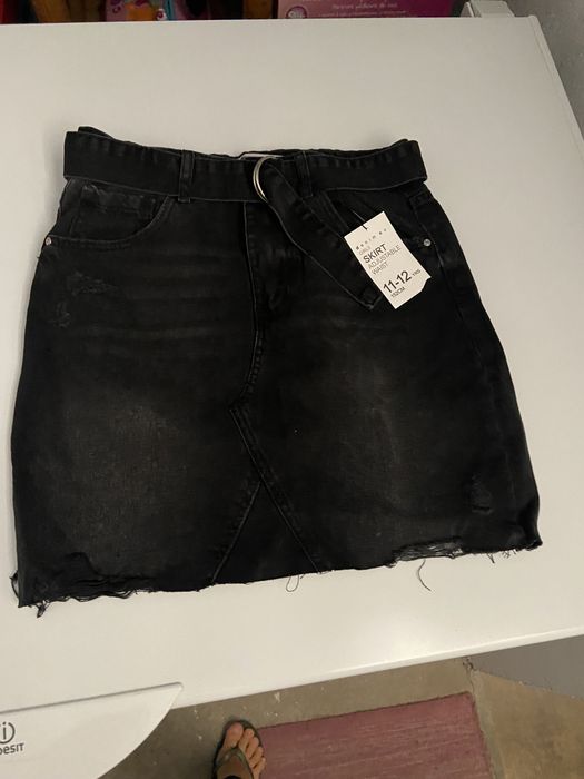 Saia de ganga preta de menina