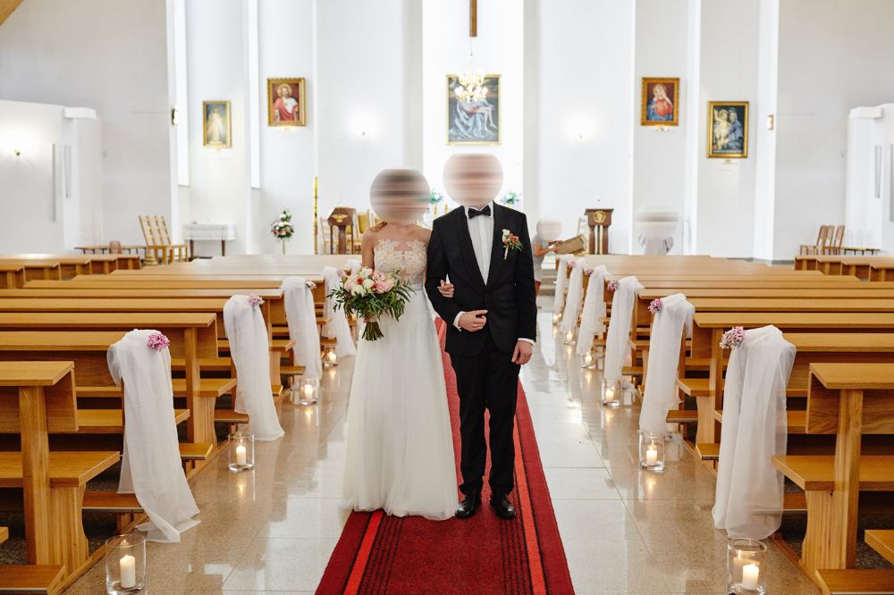 Suknia Ślubna Tiul Koronka Anna Kara - śmietankowa biel