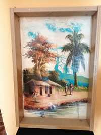 Tela de Angola pintada à mão 55cm