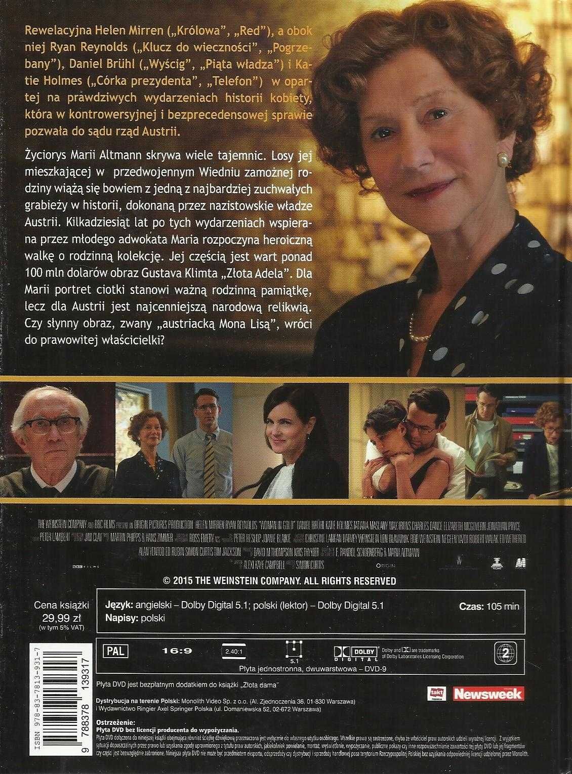 Złota Dama (2015) dvd Helen Mirren Lektor Pl