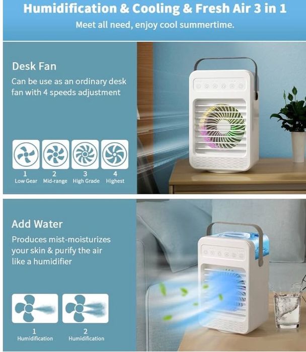 Wentylator z chłodzeniem wodnym, przenośny klimatyzator