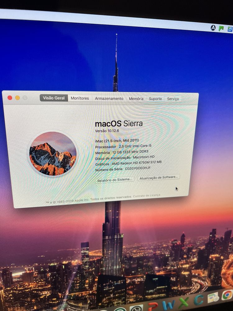 iMac 21,5” Mid 2011 – i5, 12GB RAM, 500GB HDD – Pronto a Usar