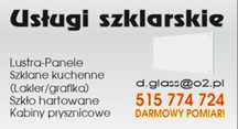 Usługi szklarskie .Szklarz