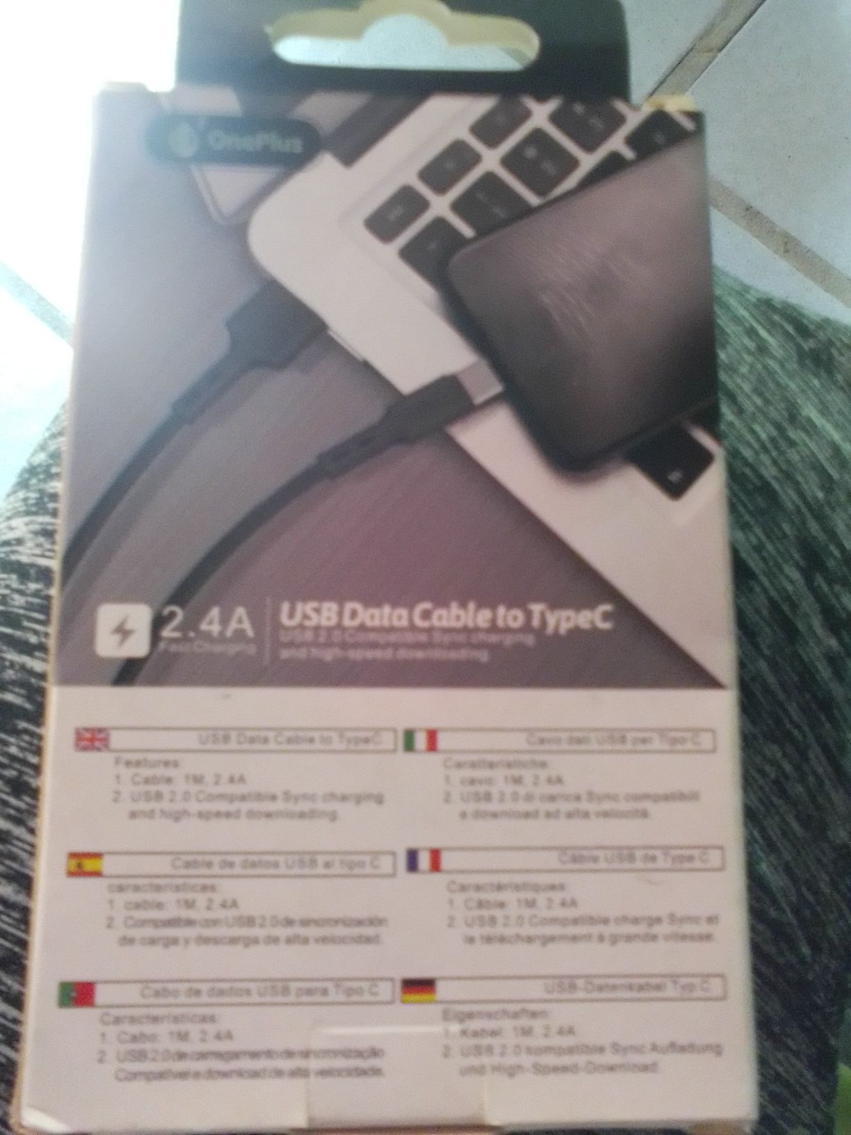 Cabo USB para type C