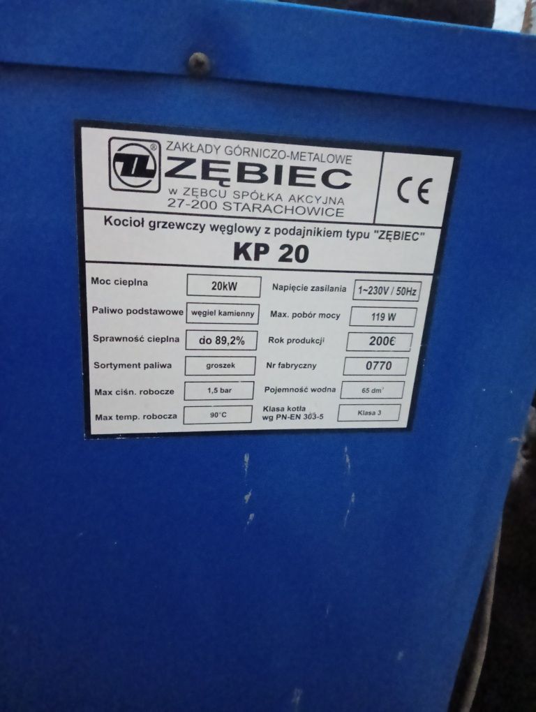 Części do kotła piec Zębiec 20kw ekogroszek