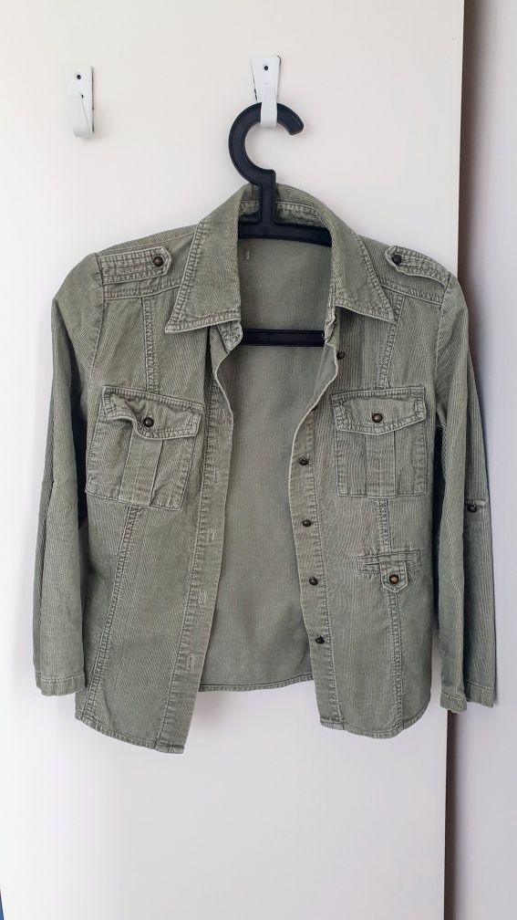 Sztruksowa koszula khaki XS