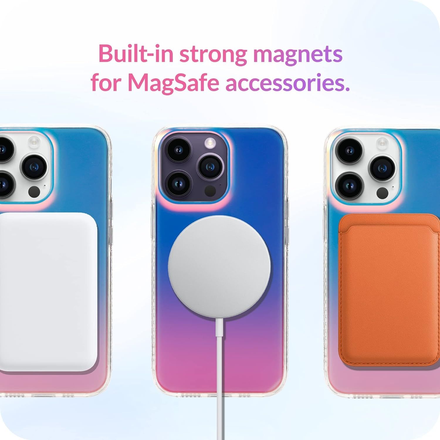 Etui do iPhone’a 15 Pro Kompatybilne z Magsafe] – Opalizujący holo